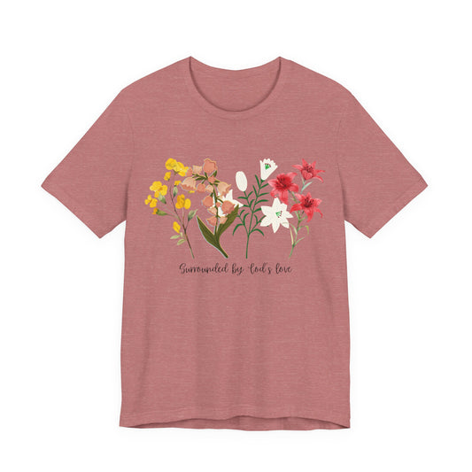 Floral bouquet tee with delicate flower graphic design