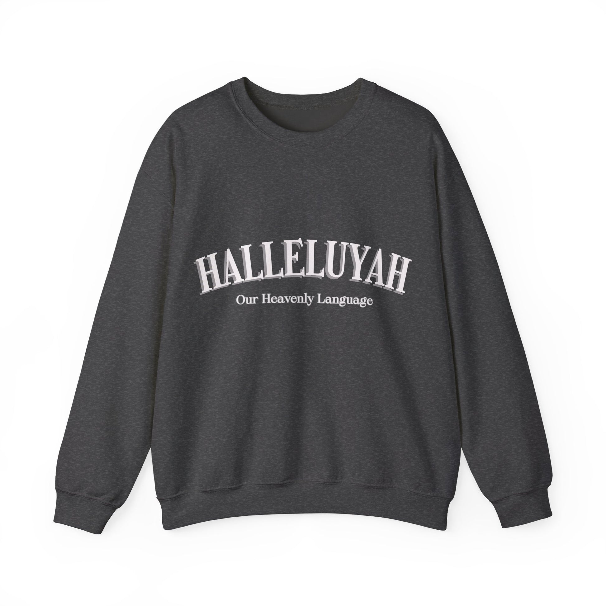 Black sweatshirt with a colorful graphic design on a white background