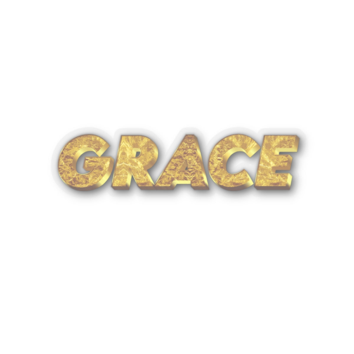Gold 'GRACE' text on a white background