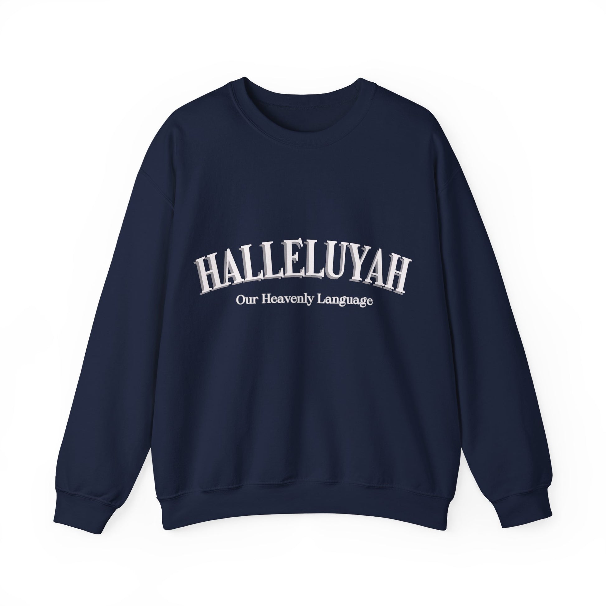 Navy blue sweatshirt with 'Kohn' branding on a white background